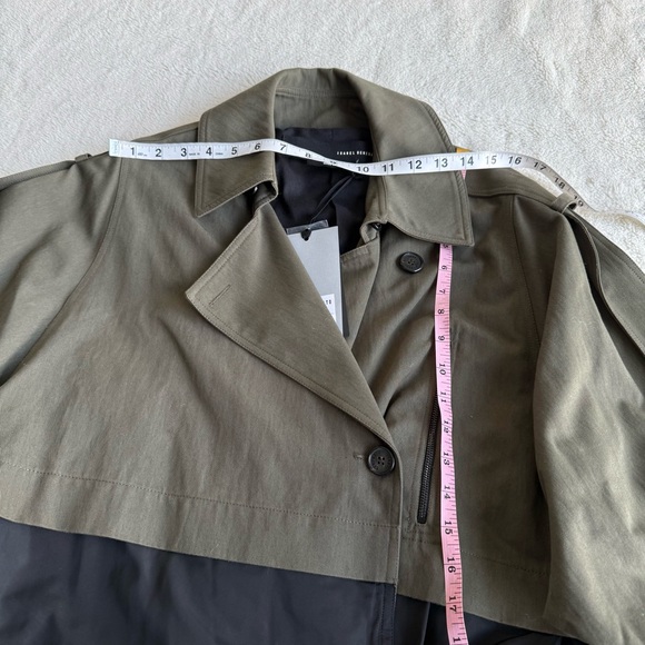 Isabel Benenato NWT Green Black Oversized Long Sleeve Trench IT 42 US M (8-10) - Picture 5 of 12
